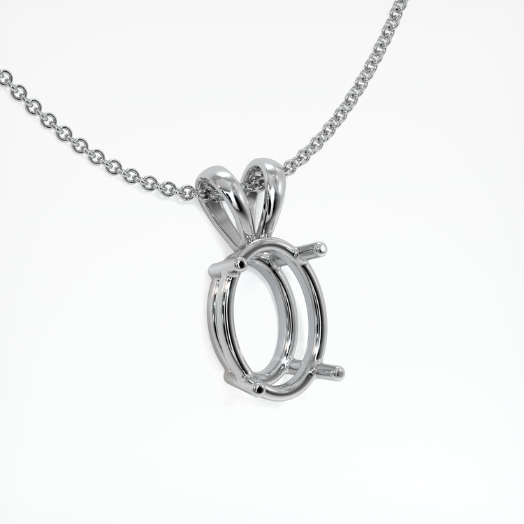 14K White Gold Solitaire Pendant Setting