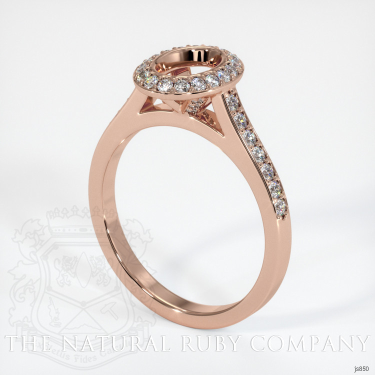 14K Rose Gold Pave Ring Setting
