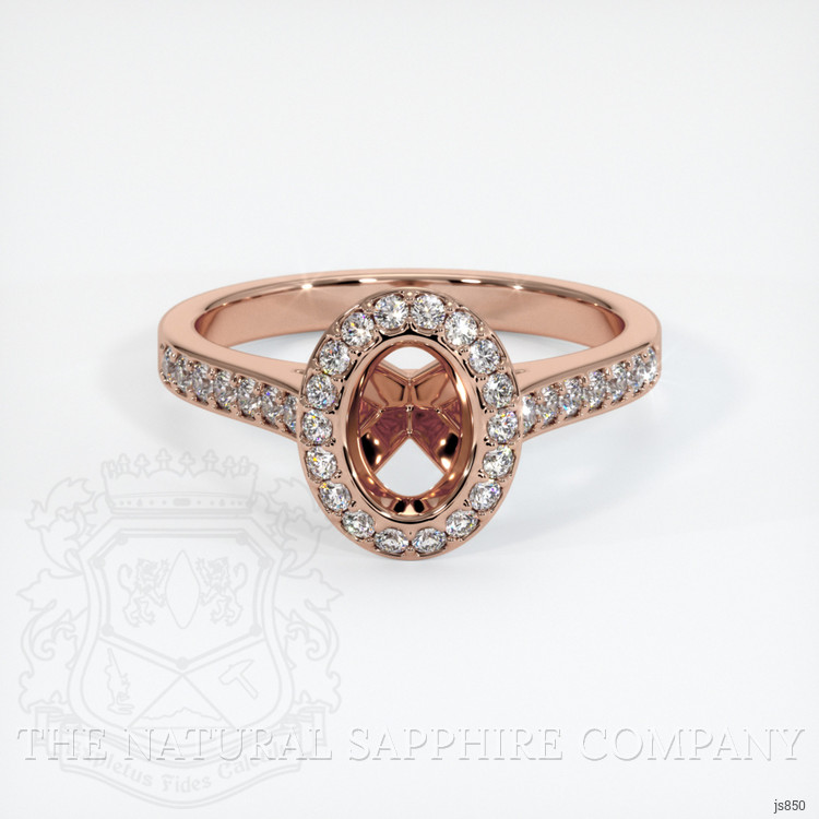 14K Rose Gold Pave Ring Setting