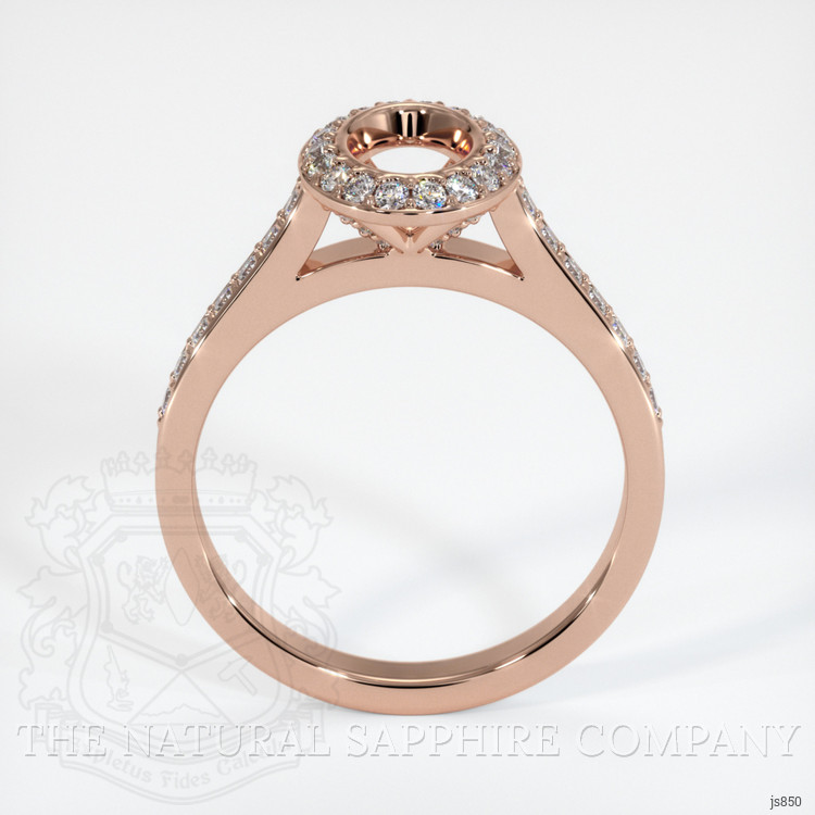 14K Rose Gold Pave Ring Setting
