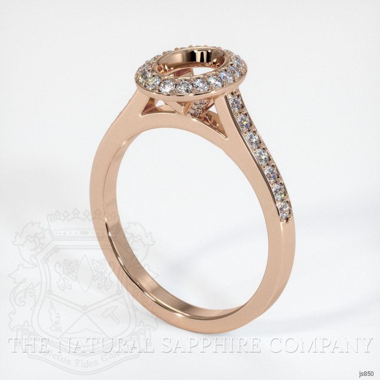 18K Rose Gold Pave Ring Setting