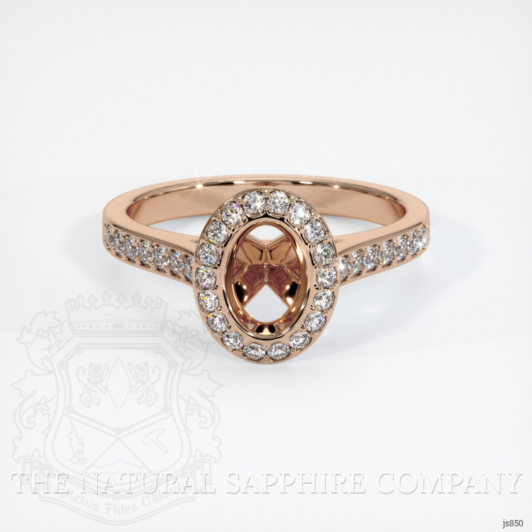 18K Rose Gold Pave Ring Setting