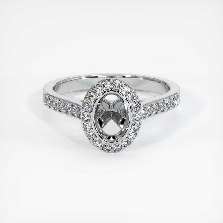 14K White Gold Pave Ring Setting