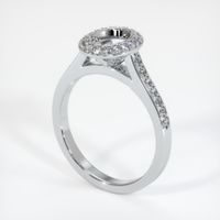 Pave Emerald Ring 3.22 Ct., 18K White Gold Combination Setting