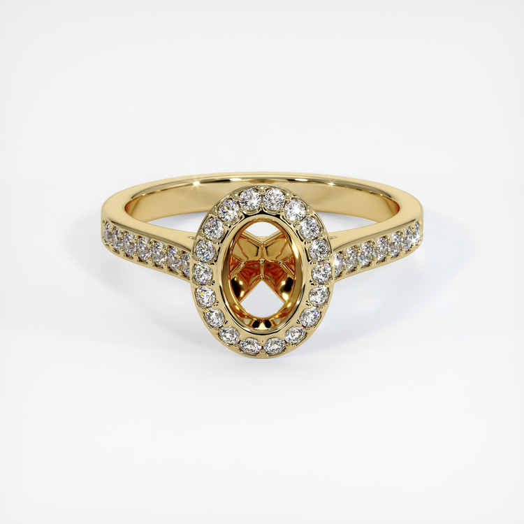 14K Yellow Gold Pave Ring Setting