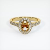 18K Yellow Gold Pave Ring Setting Image