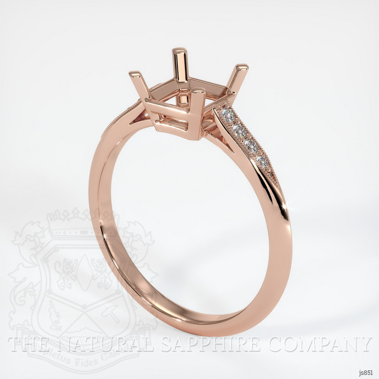 14K Rose Gold Pave Ring Setting