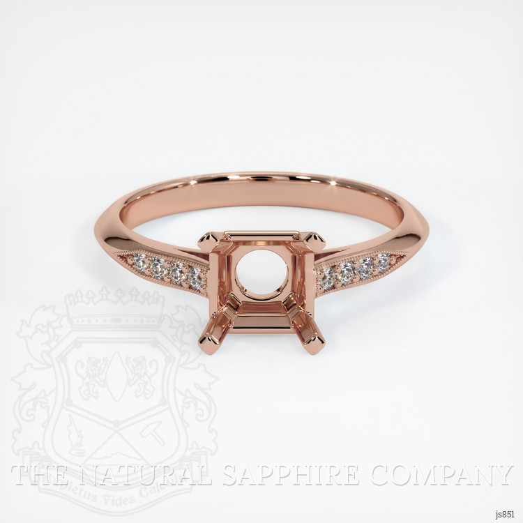 14K Rose Gold Pave Ring Setting