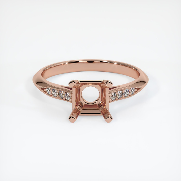 14K Rose Gold Pave Ring Setting