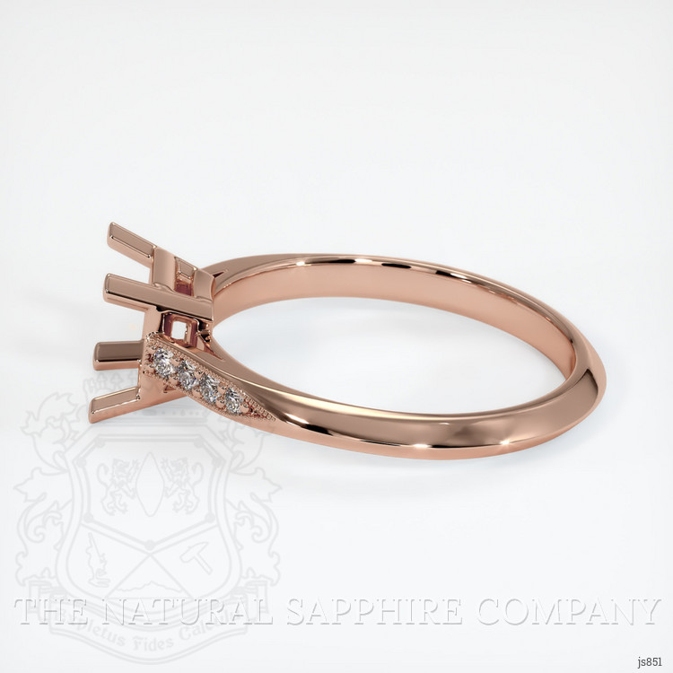 14K Rose Gold Pave Ring Setting