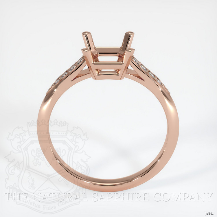 14K Rose Gold Pave Ring Setting
