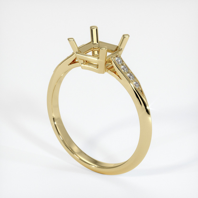 14K Yellow Gold Pave Ring Setting
