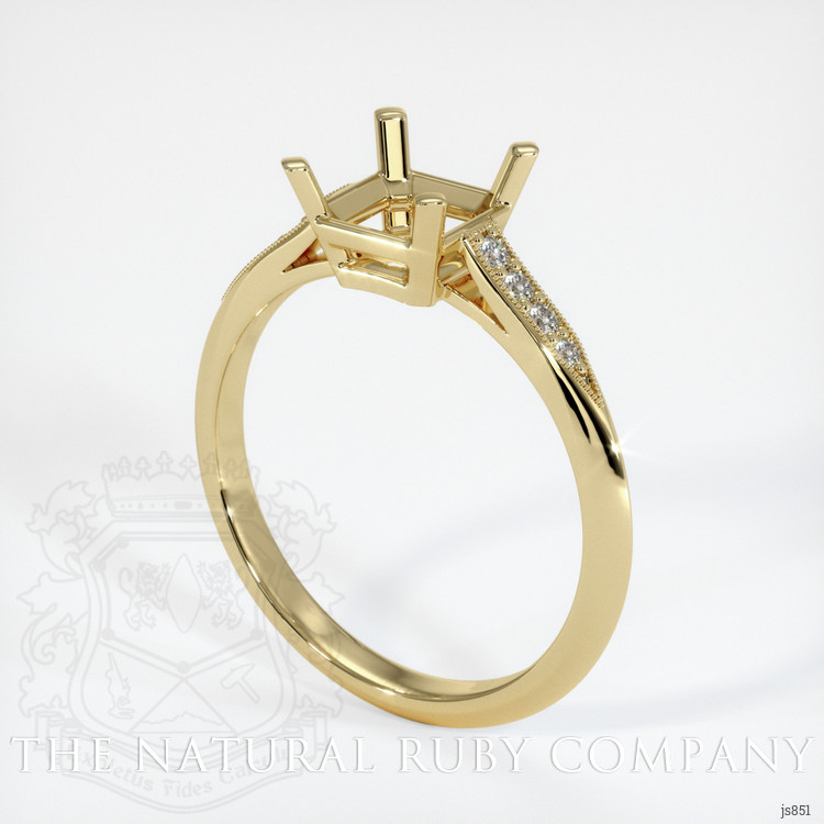 14K Yellow Gold Pave Ring Setting