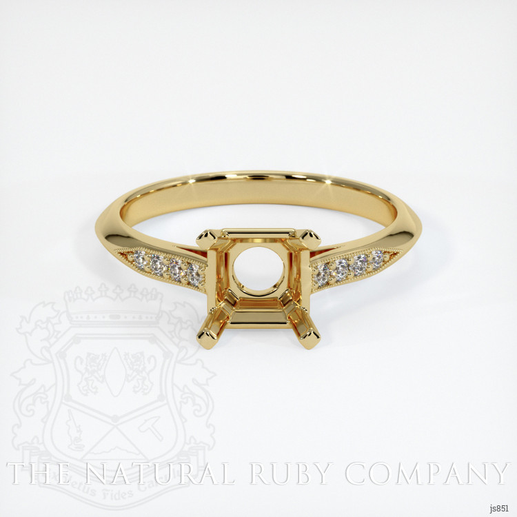 14K Yellow Gold Pave Ring Setting