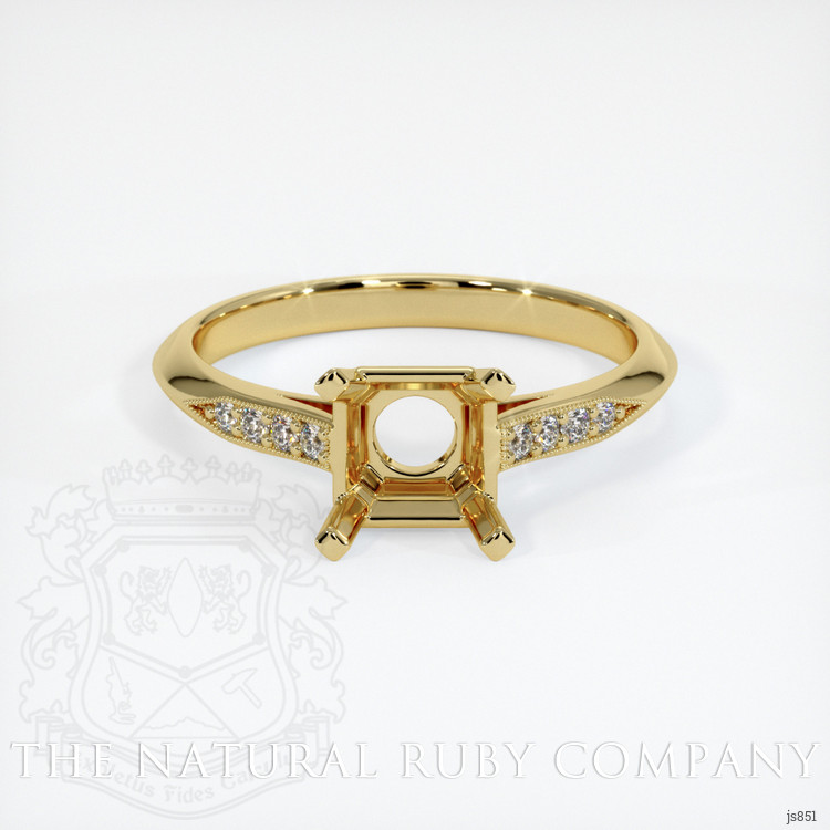 18K Yellow Gold Pave Ring Setting