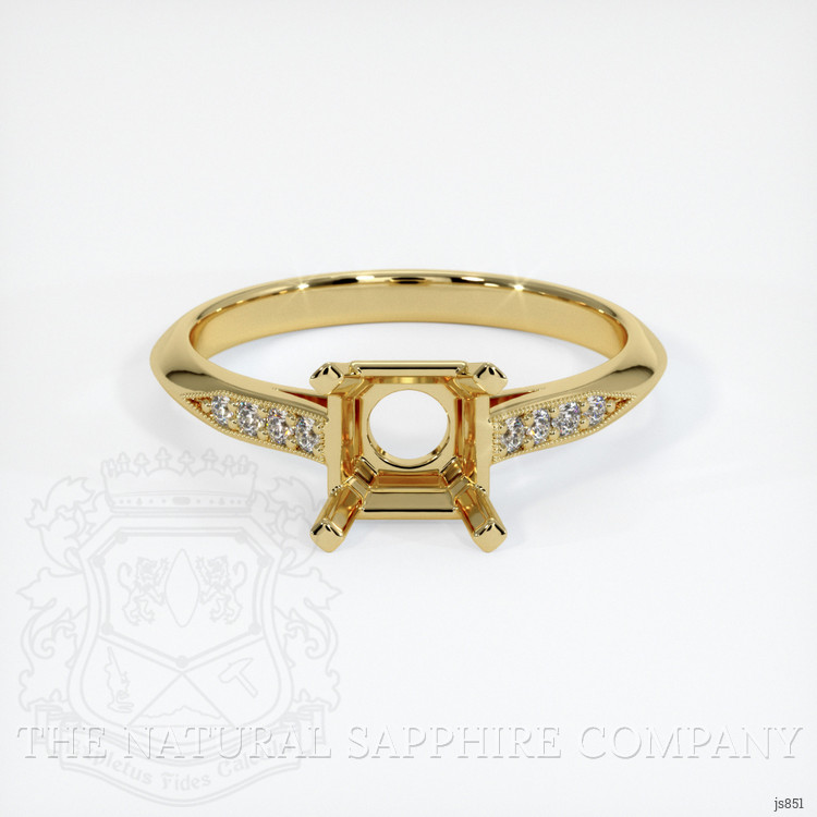 18K Yellow Gold Pave Ring Setting