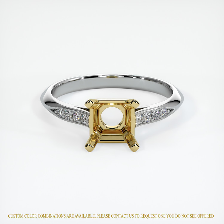 14K Yellow & White Pave Ring Setting