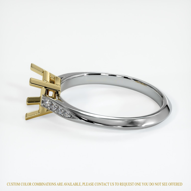 14K Yellow & White Pave Ring Setting