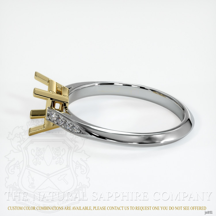 14K Yellow & White Pave Ring Setting