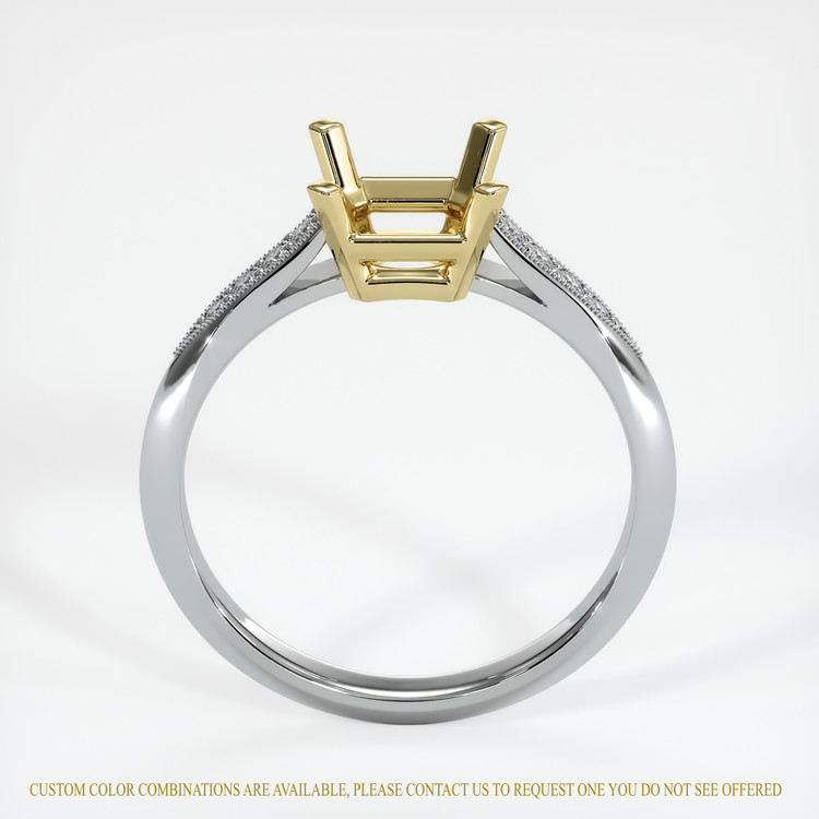 14K Yellow & White Pave Ring Setting