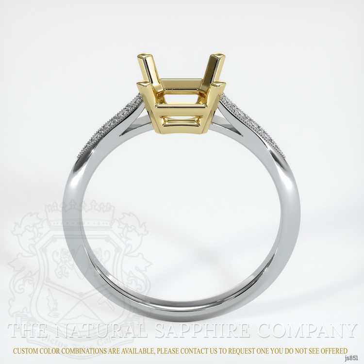 14K Yellow & White Pave Ring Setting