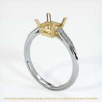 18K Yellow & White Antique Style Ring Setting Image