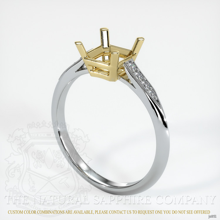 18K Yellow & White Antique Style Ring Setting