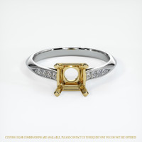 18K Yellow & White Antique Style Ring Setting Image