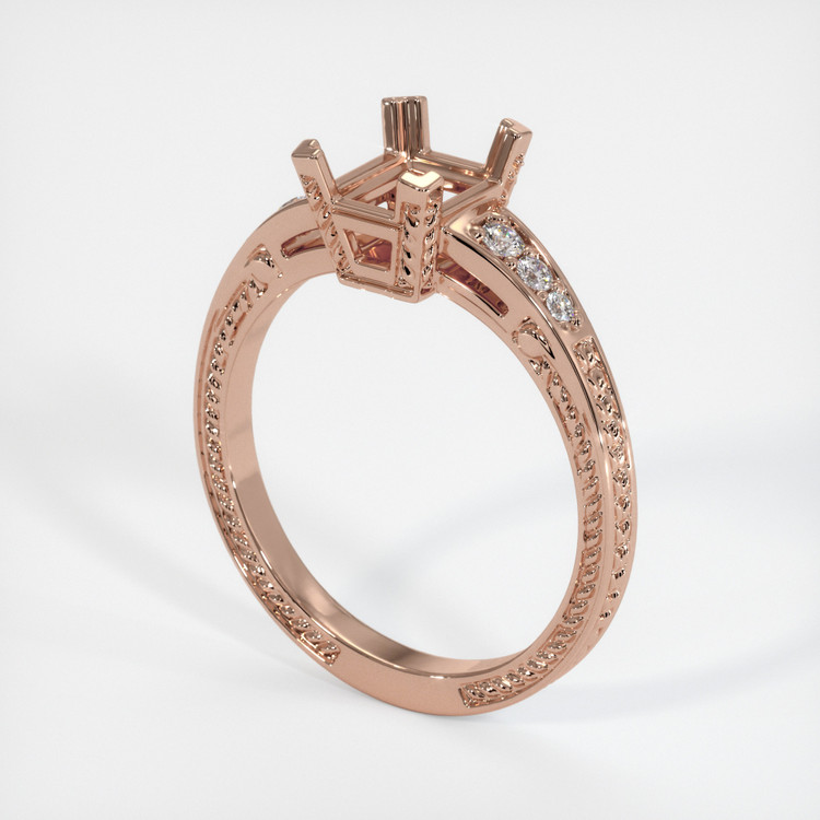 14K Rose Gold Antique Style Ring Setting