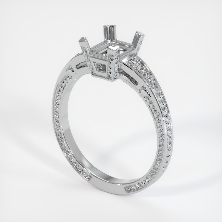 10K White Gold Antique Style Ring Setting