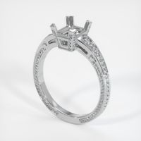 Antique Style Greenish Blue Sapphire Ring 0.78 Ct., 14K White Gold Combination Setting