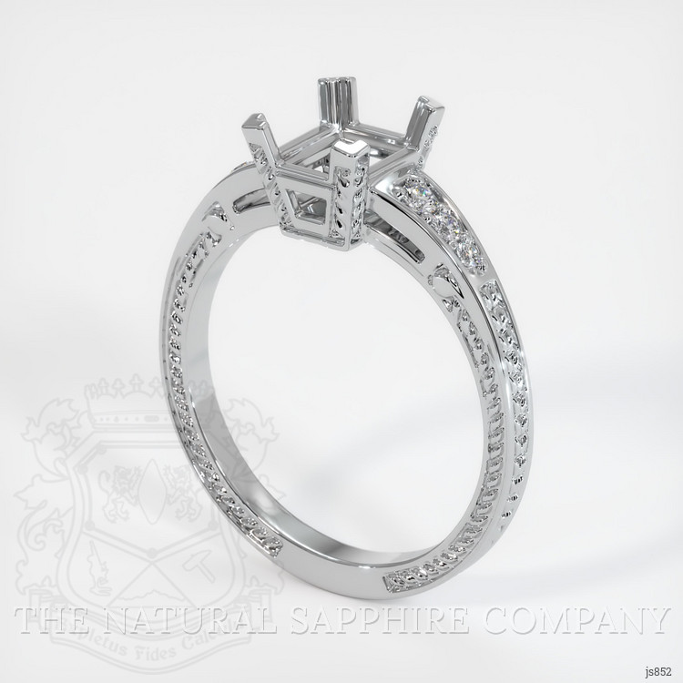 14K White Gold Antique Style Ring Setting