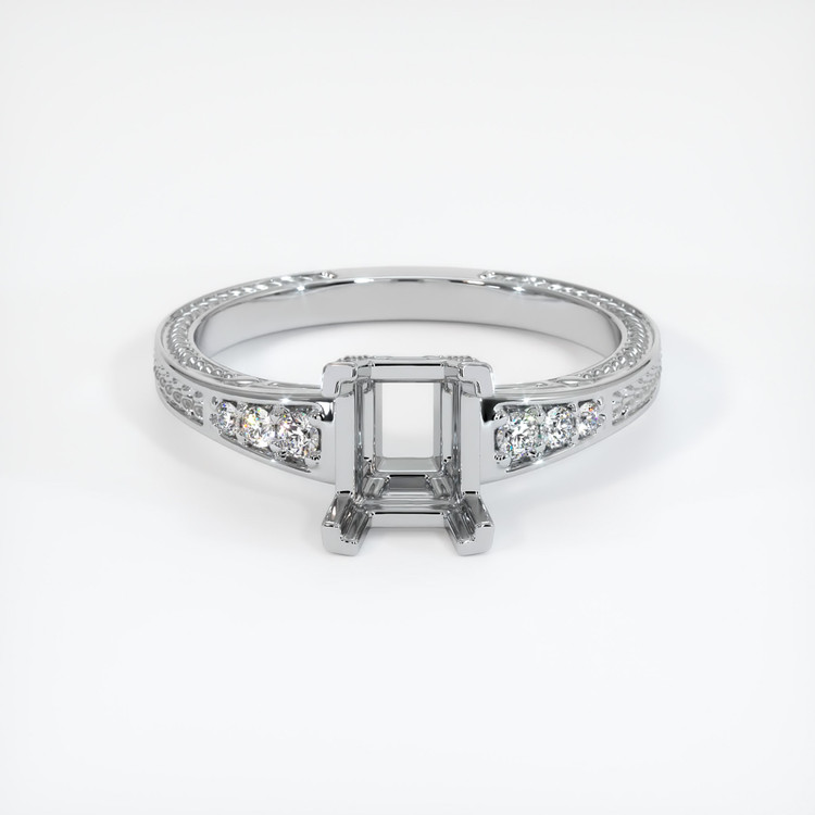 14K White Gold Antique Style Ring Setting