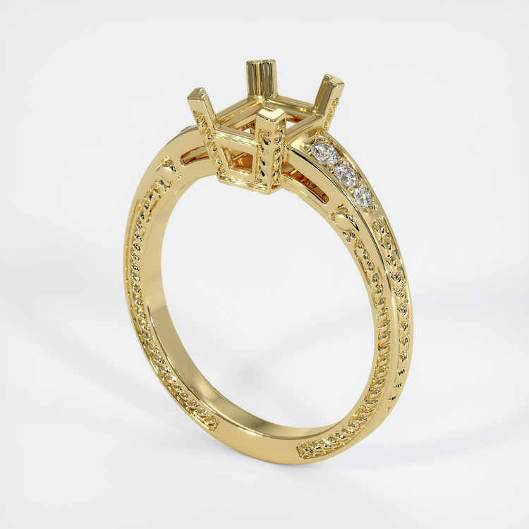 18K Yellow Gold Antique Style Ring Setting
