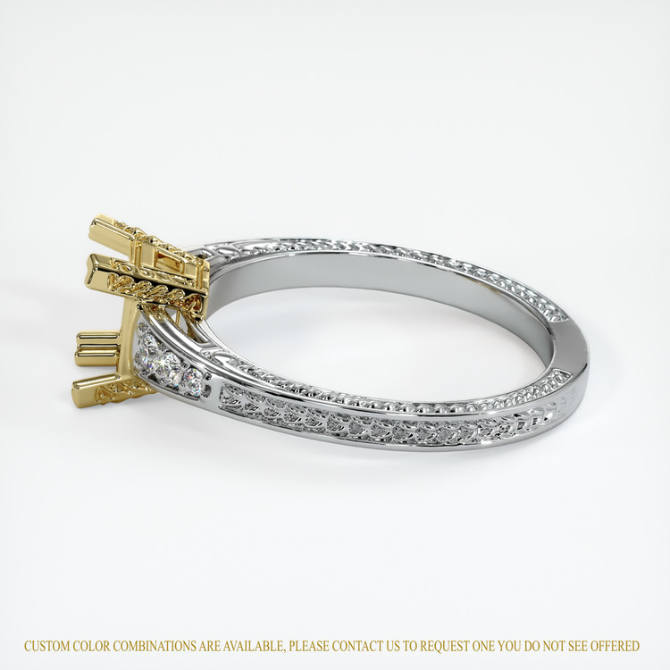 14K Yellow & White Antique Style Ring Setting