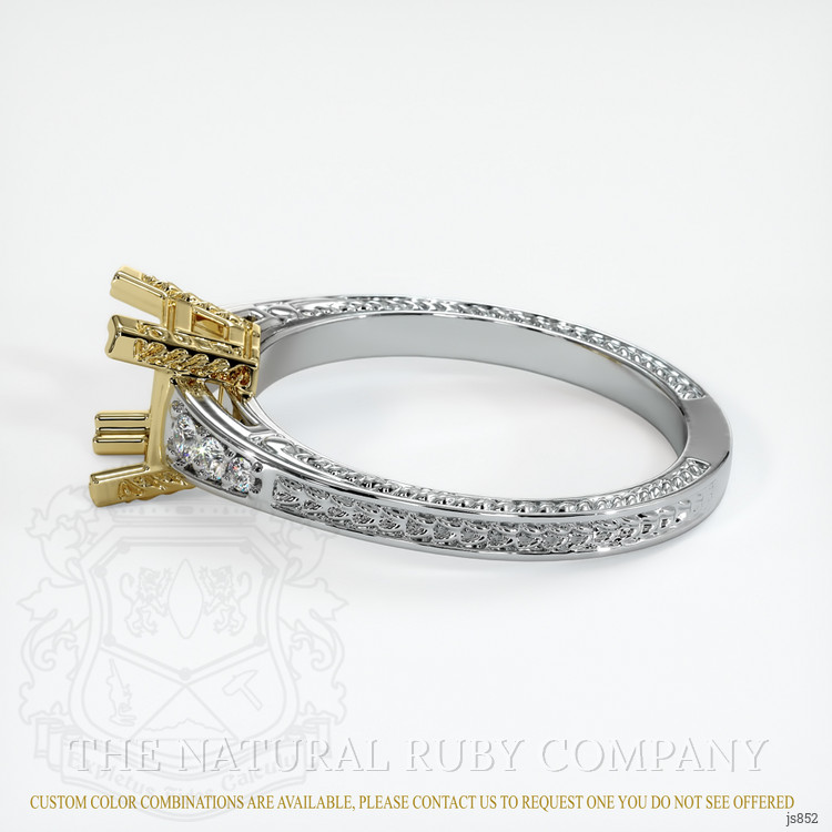 14K Yellow & White Antique Style Ring Setting