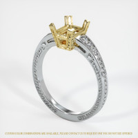 18K Yellow & White Antique Style Ring Setting Image