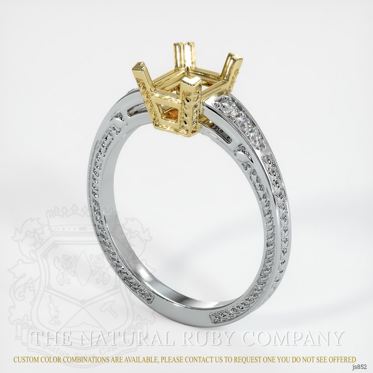 18K Yellow & White Antique Style Ring Setting