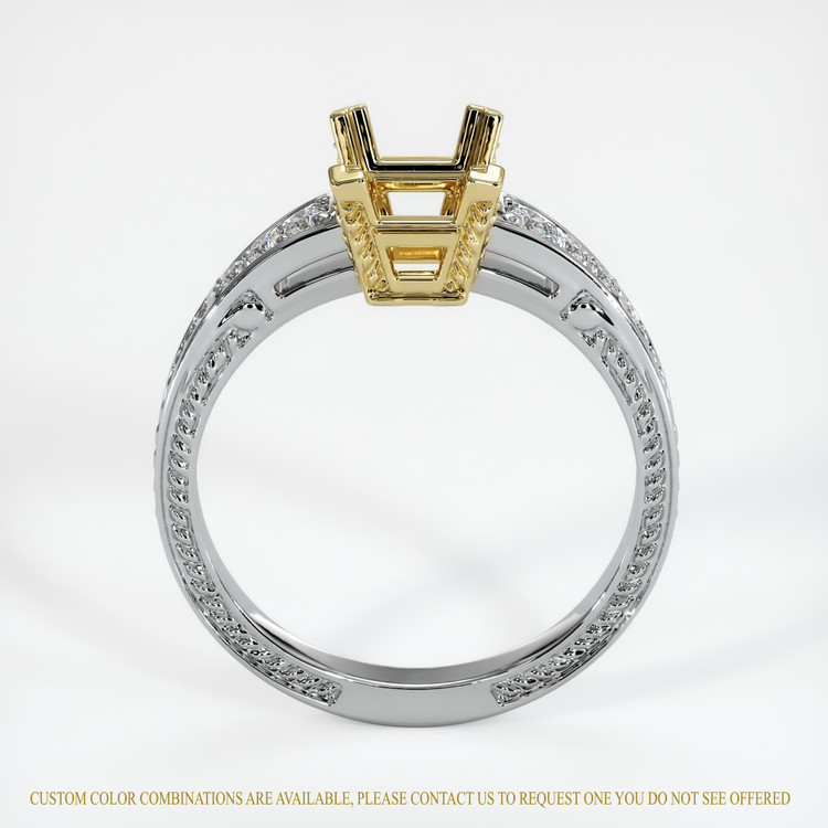 18K Yellow & White Antique Style Ring Setting