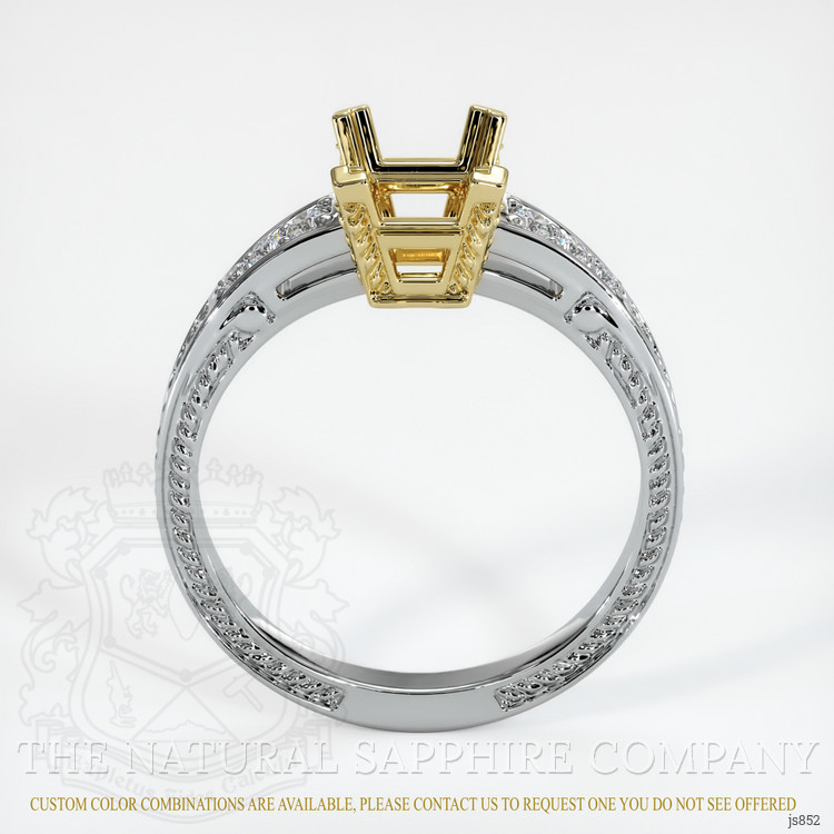 18K Yellow & White Antique Style Ring Setting