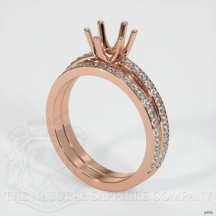 14K Rose Gold Pave Ring Setting