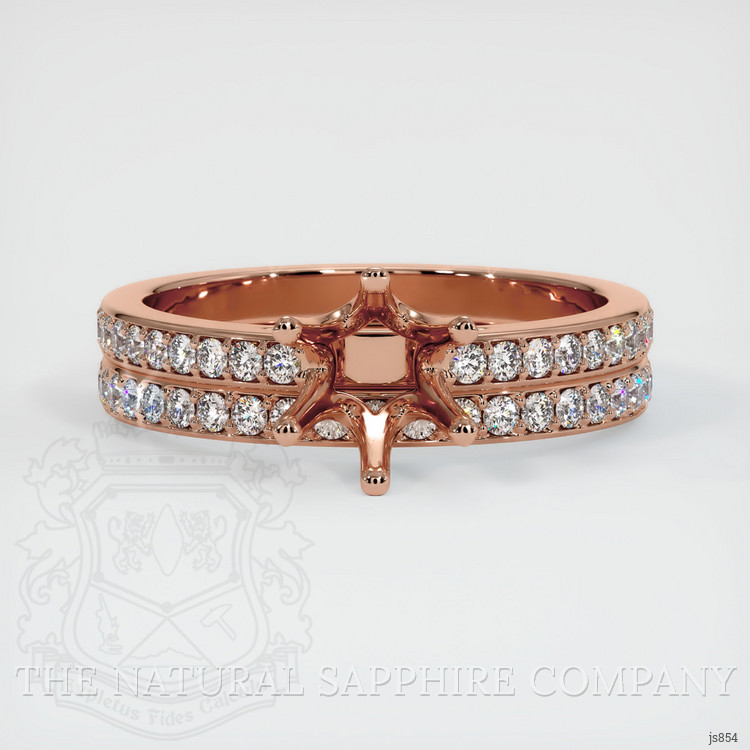 14K Rose Gold Pave Ring Setting