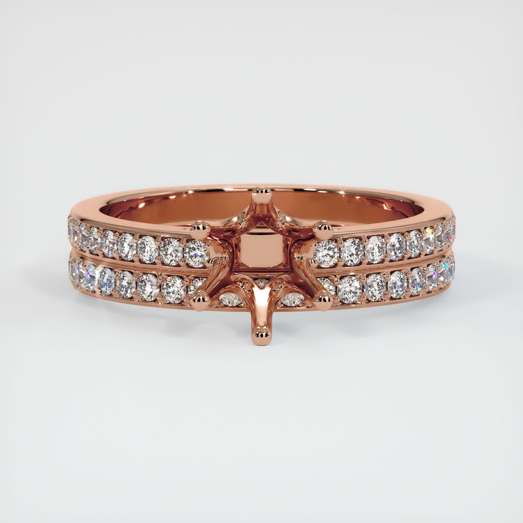 14K Rose Gold Pave Ring Setting