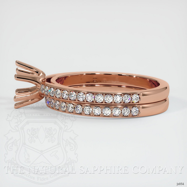 14K Rose Gold Pave Ring Setting