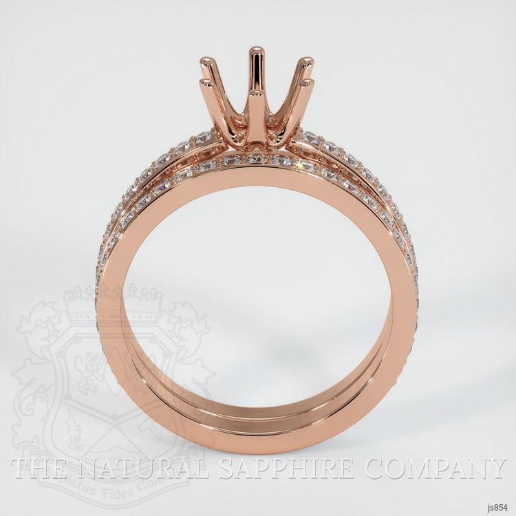 14K Rose Gold Pave Ring Setting