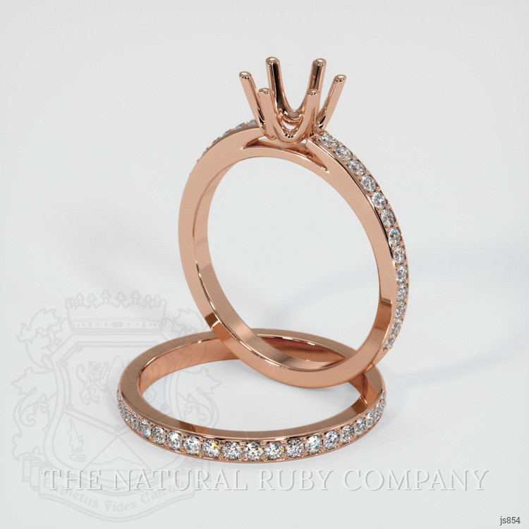 14K Rose Gold Pave Ring Setting