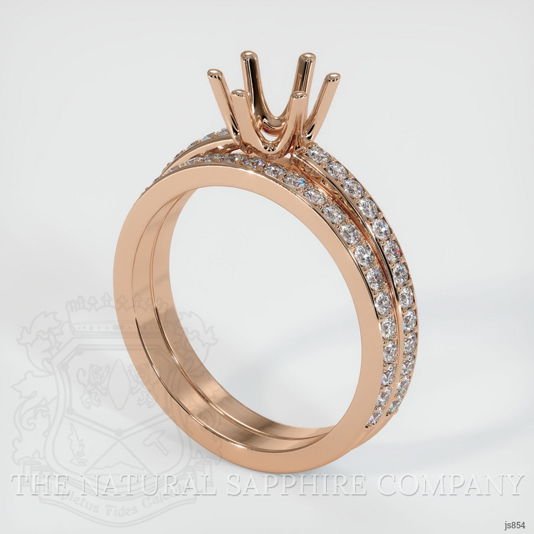 18K Rose Gold Pave Ring Setting