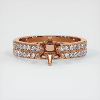 18K Rose Gold Pave Ring Setting Image