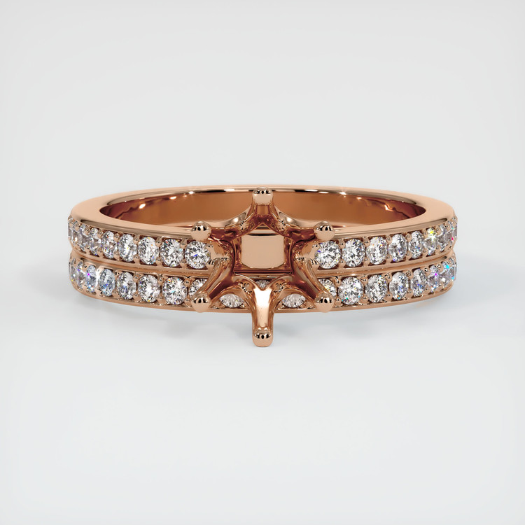 18K Rose Gold Pave Ring Setting
