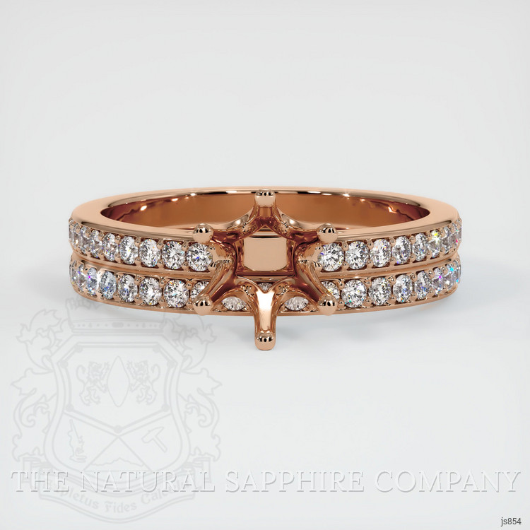 18K Rose Gold Pave Ring Setting